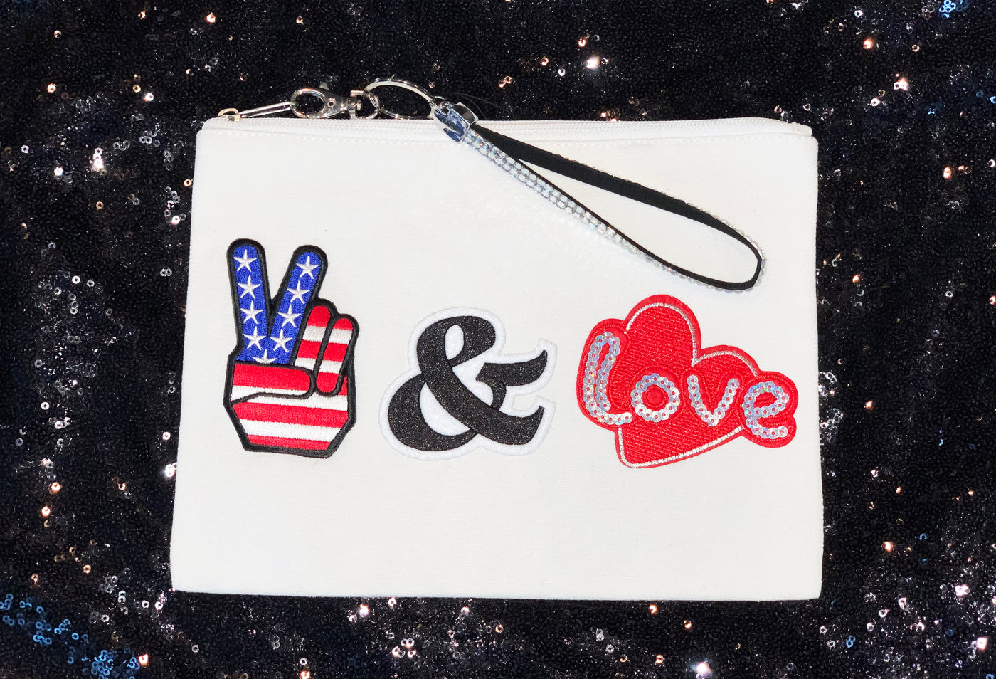 Peace and Love Wristlet